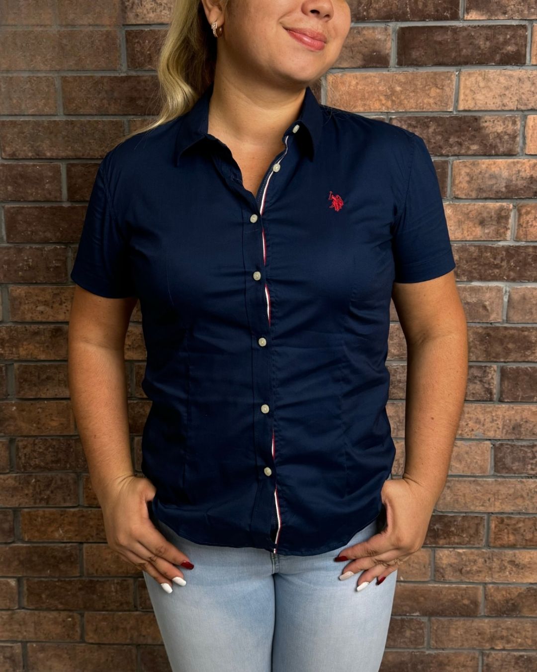 CAMISA U.S. POLO ASSN  MUJER AZUL