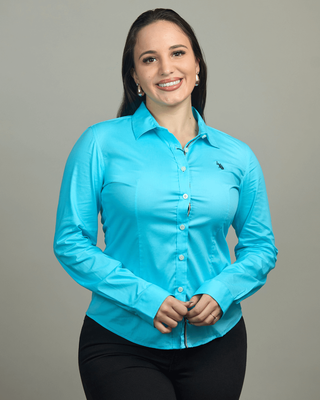 CAMISA US POLO CELESTE DE DAMA