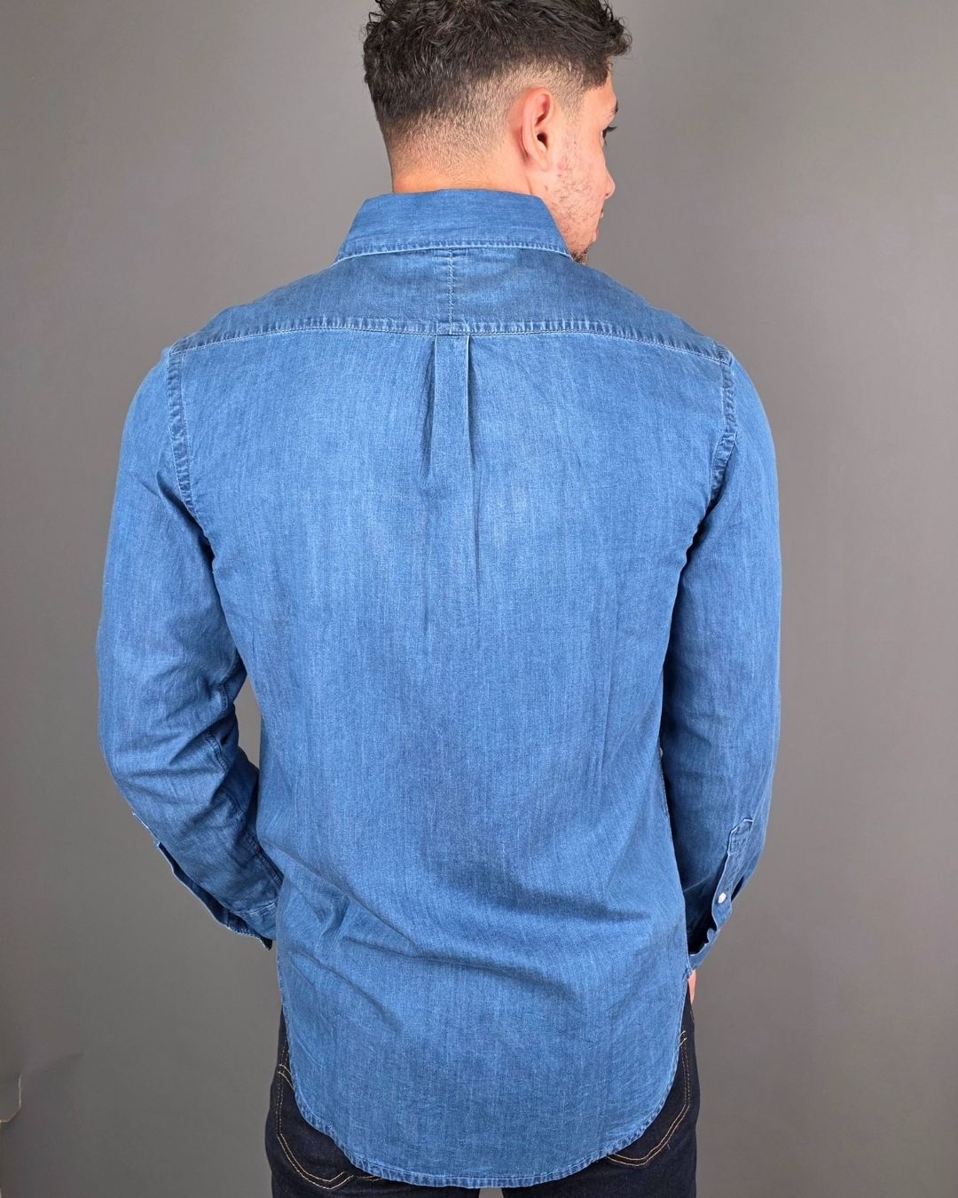 CAMISA MEZCLILLA CAMBRIDGE POLO  MANGA LARGA CABALLERO