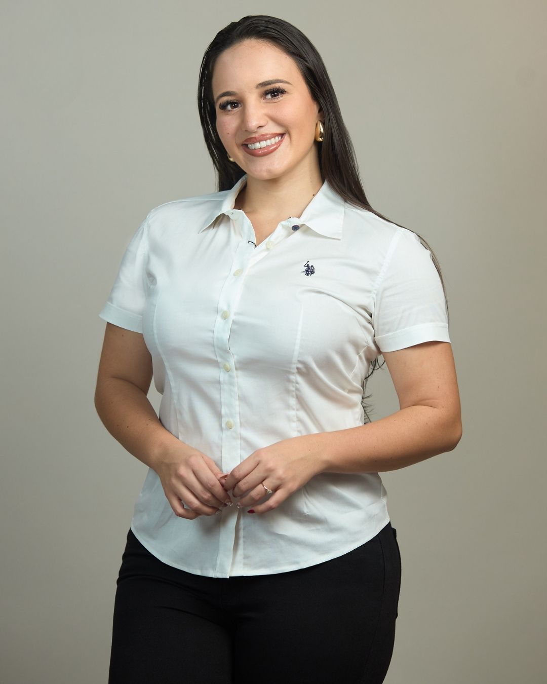 CAMISA U.S POLO ASSN BLANCA  PARA DAMA