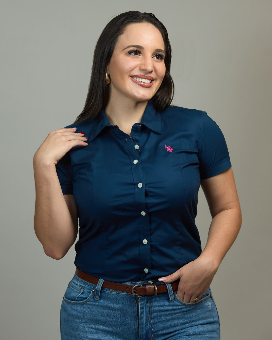 CAMISA U.S. POLO ASSN  MUJER AZUL