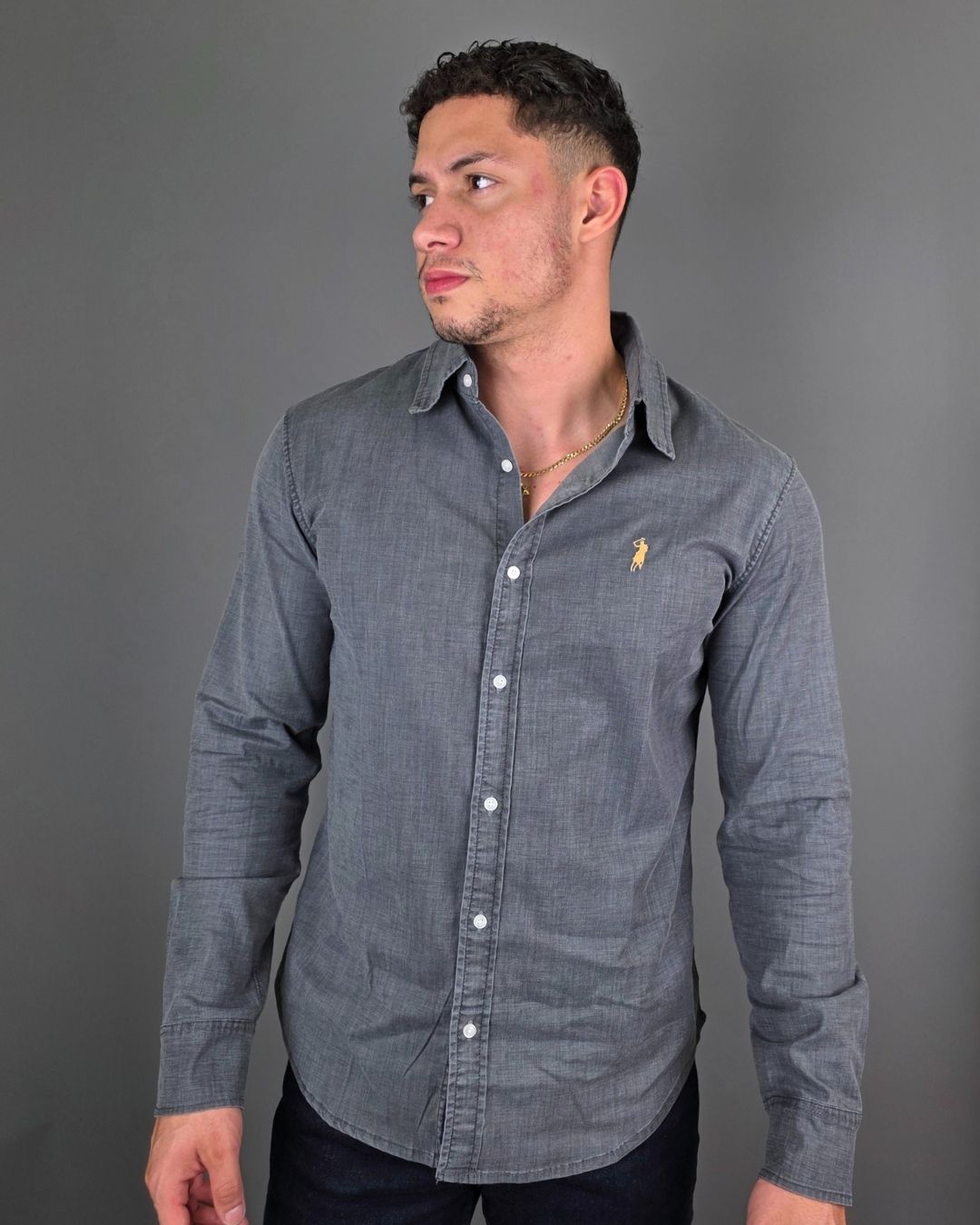 CAMISA GRIS CAMBRIDGE POLO DE HOMBRE