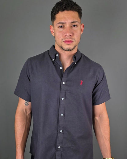 CAMISA NEGRA CAMBRIDGE POLO DE HOMBRE