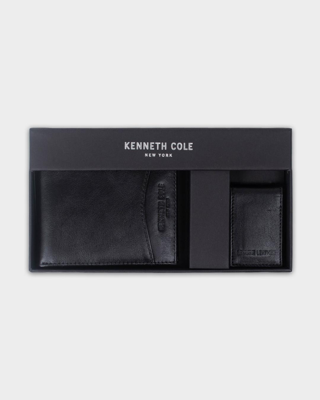 KIT TARJETERO KENNETH COLE NEGRO PARA CABALLERO