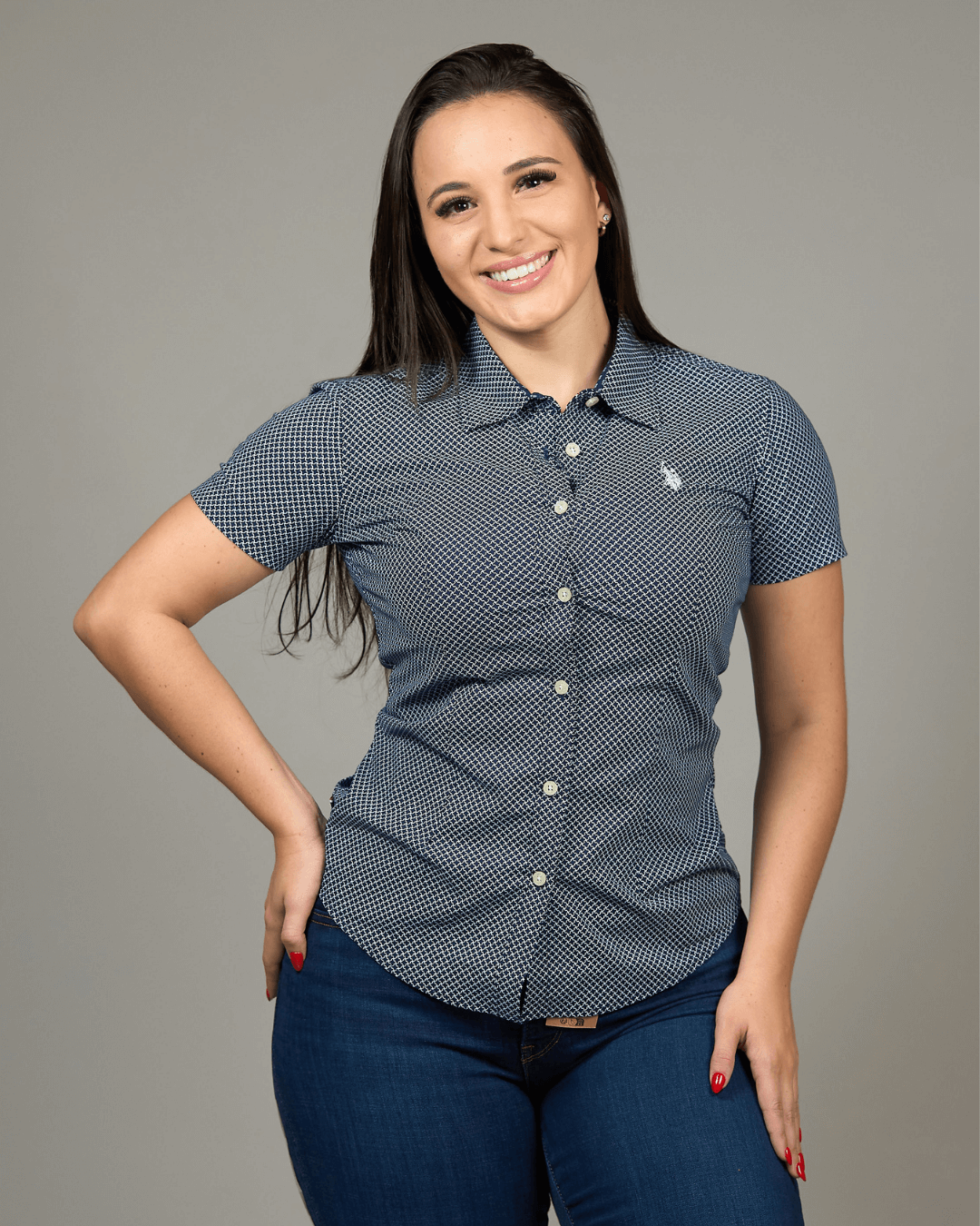 CAMISA US POLO DE DAMA AZUL