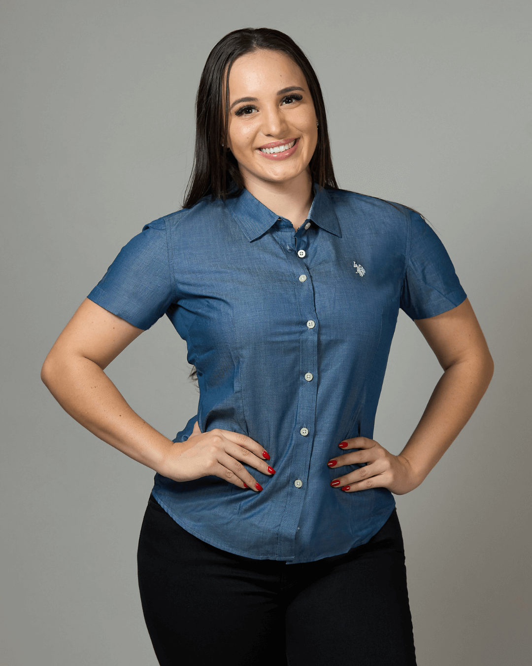 CAMISA US POLO DE DAMA AZUL