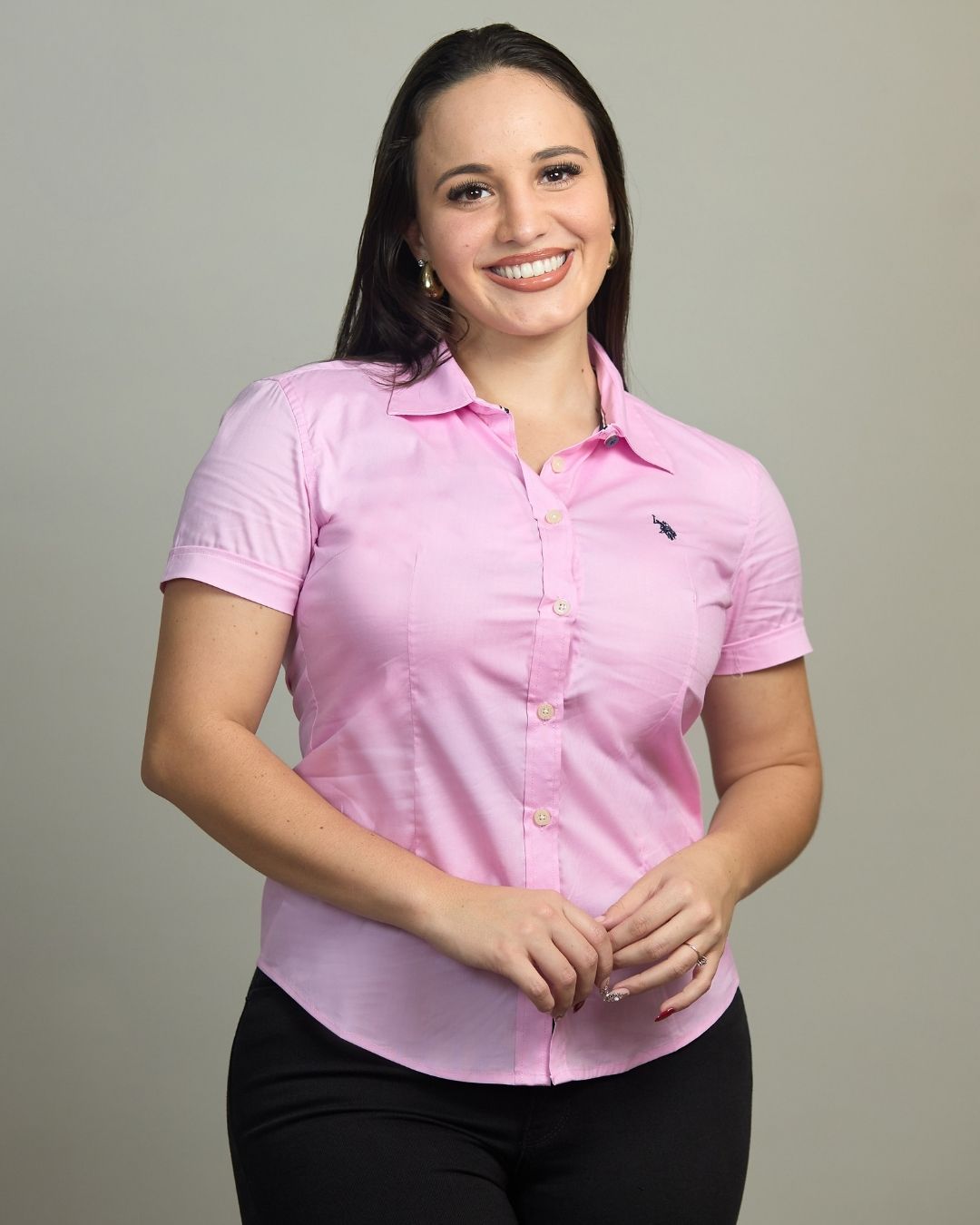CAMISA U.S. POLO ASSN ROSADA PARA DAMA