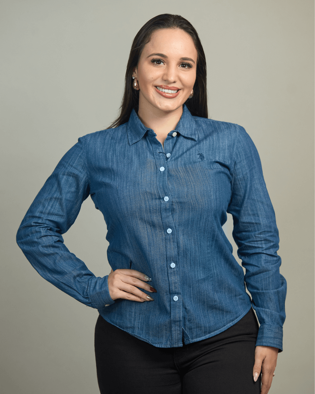CAMISA US POLO AZUL DE DAMA