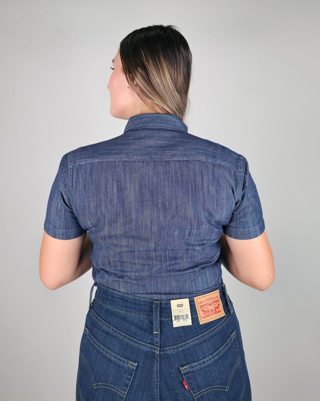 CAMISA U.S POLO ASSN AZUL PARA DAMA