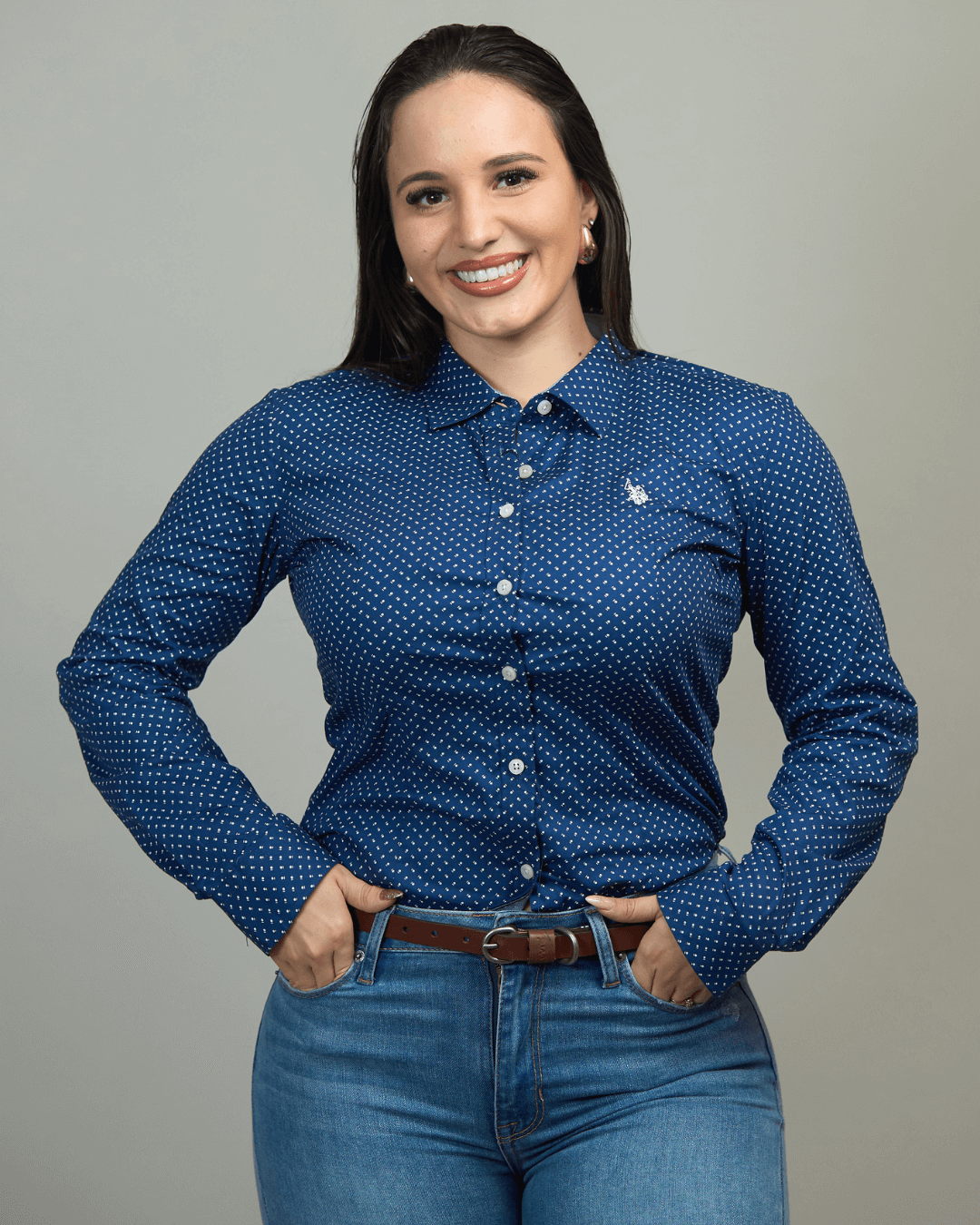 CAMISA US POLO AZUL DE DAMA