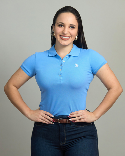 POLO DE MUJER US POLO CELESTE