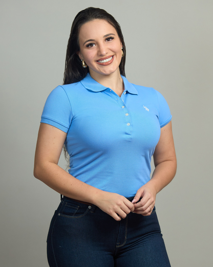POLO DE MUJER US POLO CELESTE