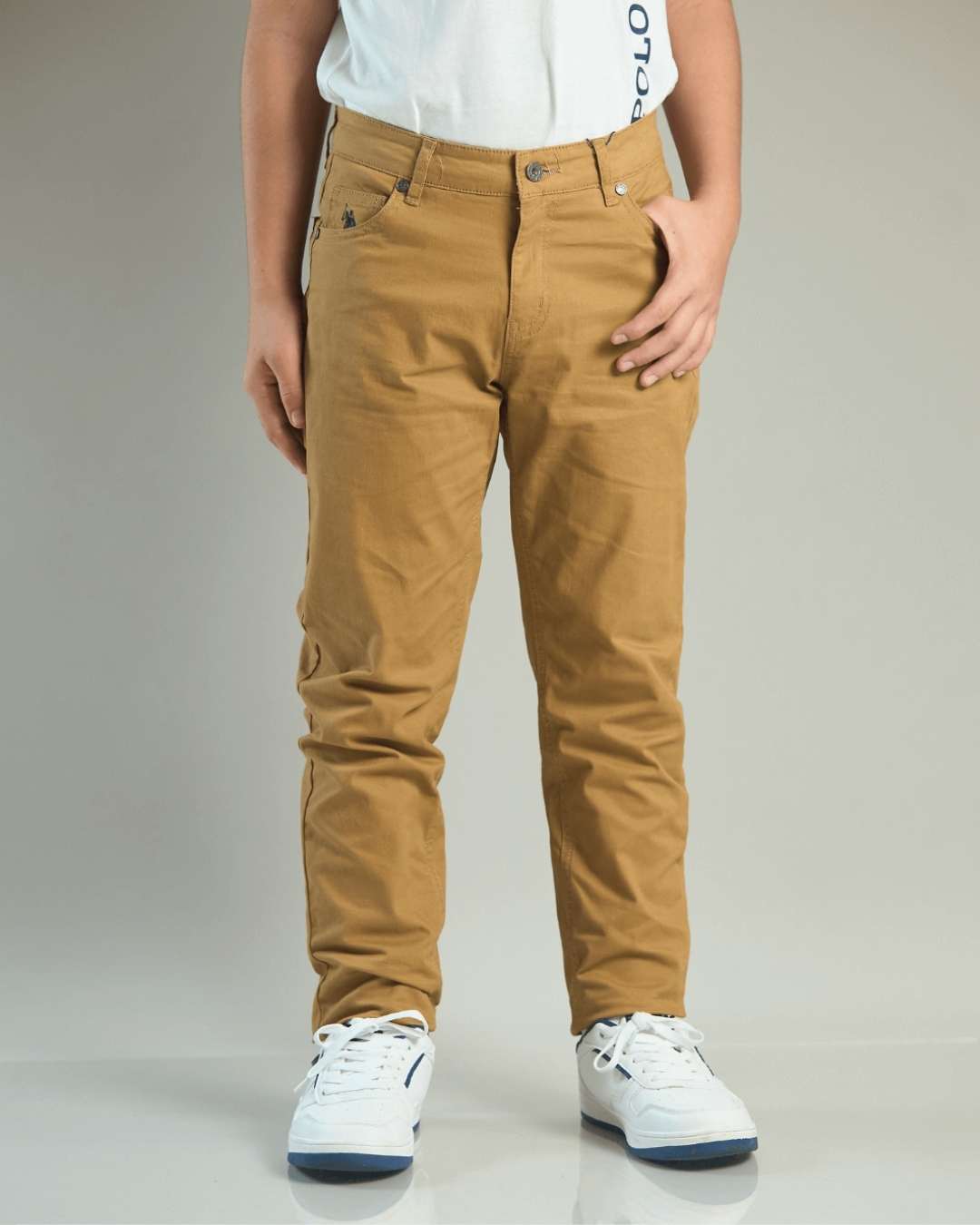 PANTALON TWILL US POLO CAMEL PARA NIÑO