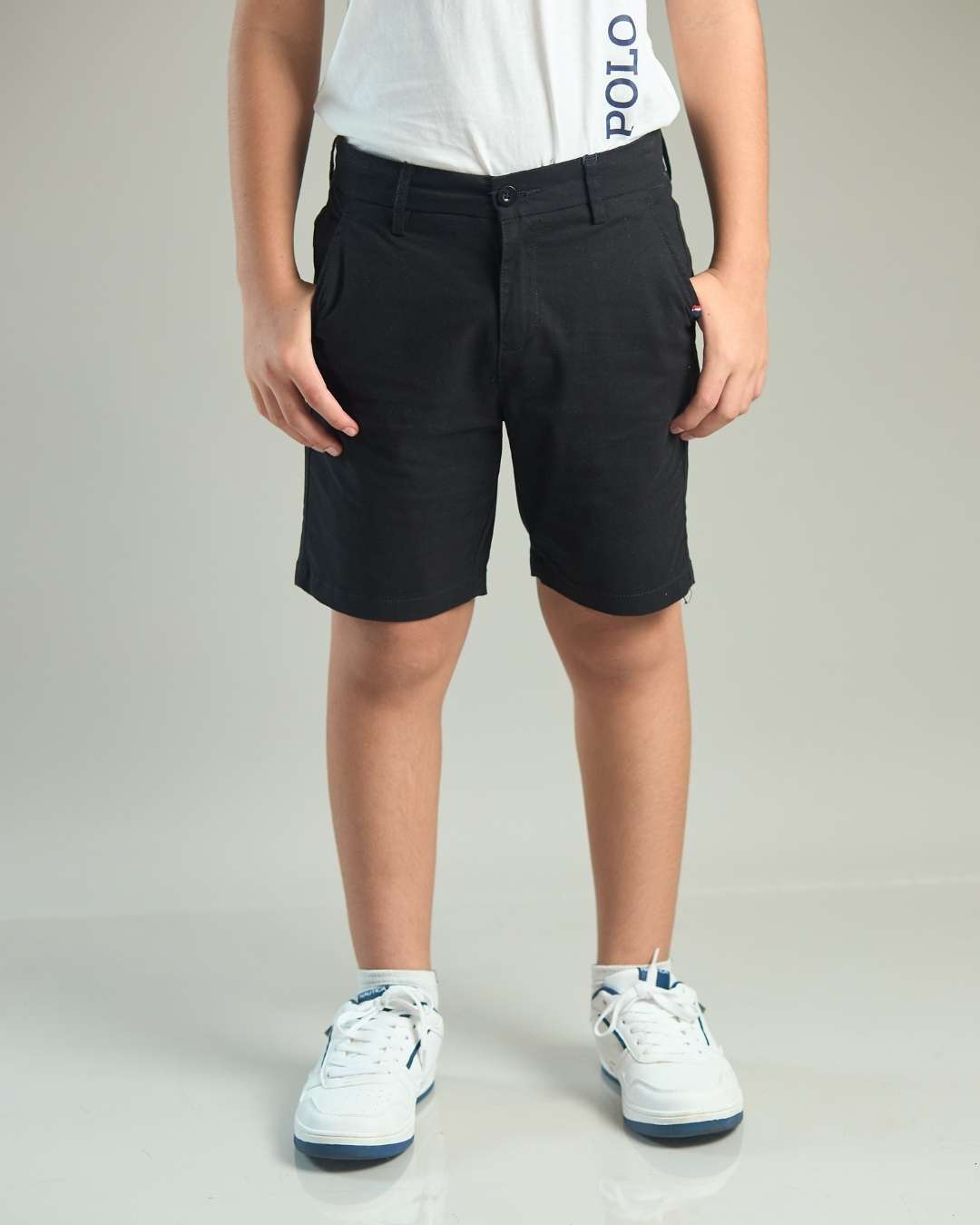 SHORT TWILL US POLO NEGRO PARA NIÑO