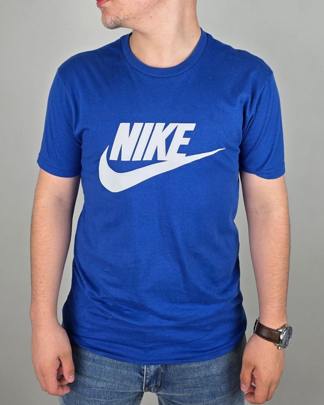 CAMISETA NIKE AZUL ESTAMPADA PARA CABALLERO