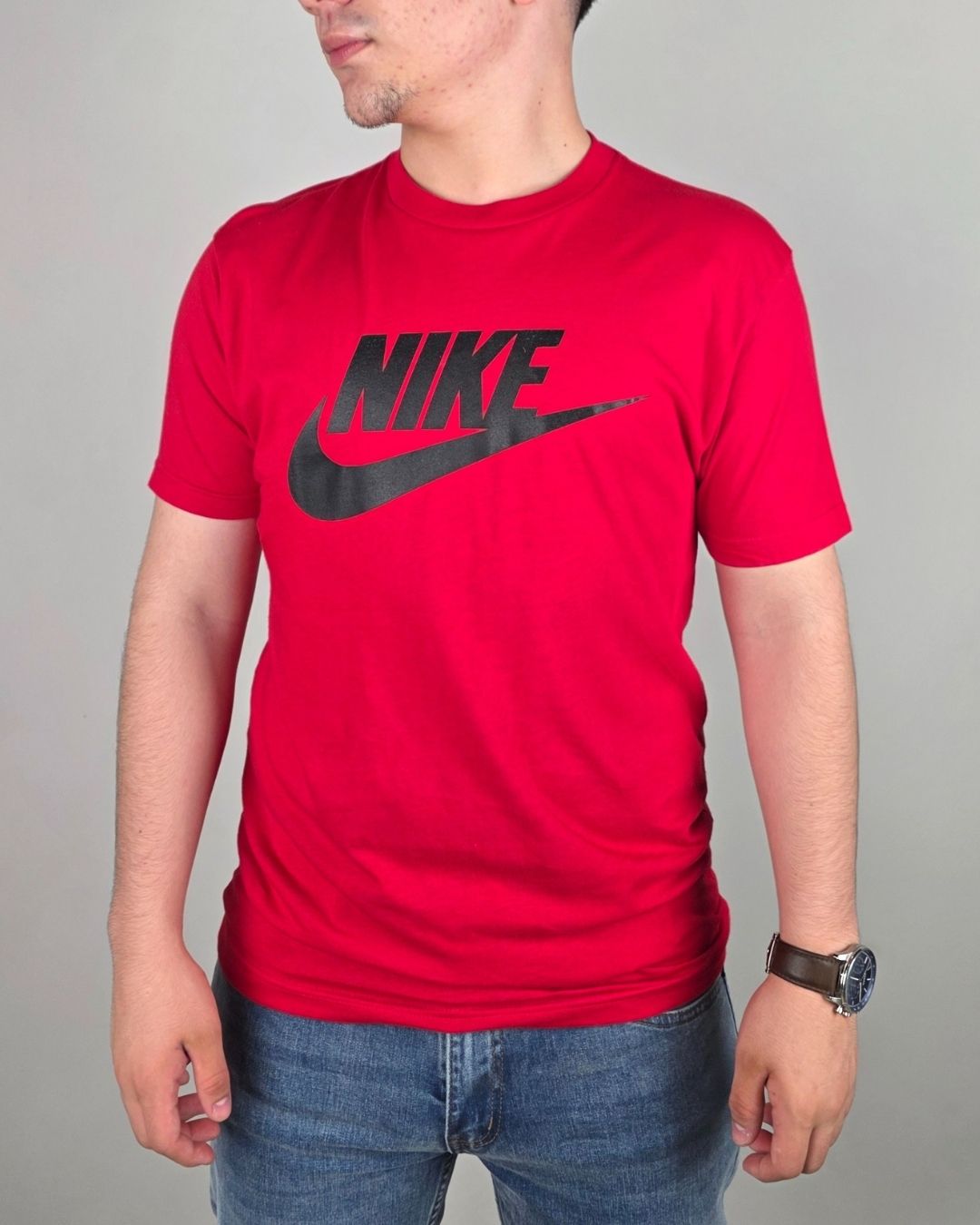 CAMISETA NIKE ROJA ESTAMPADA PARA CABALLERO