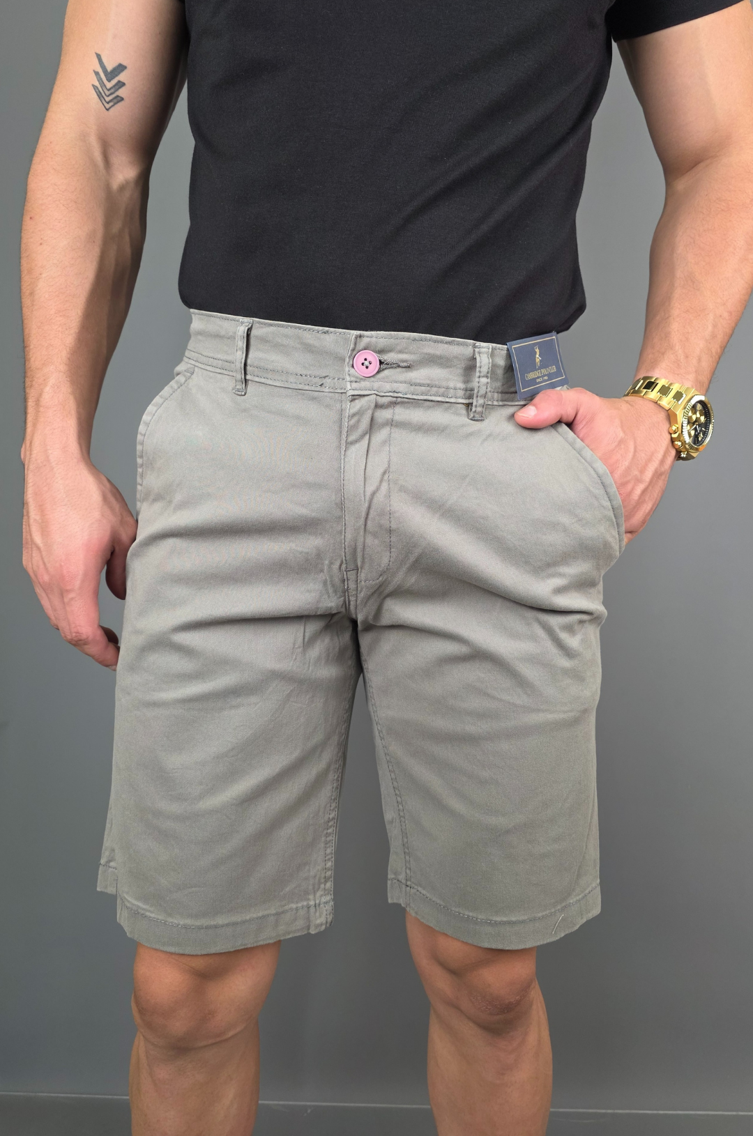 SHORT CAMBRIDGE POLO GRIS PARA CABALLERO