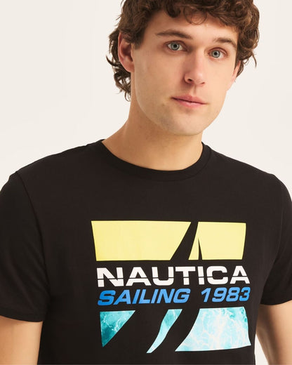 CAMISETA NAUTICA NEGRA PARA CABALLERO