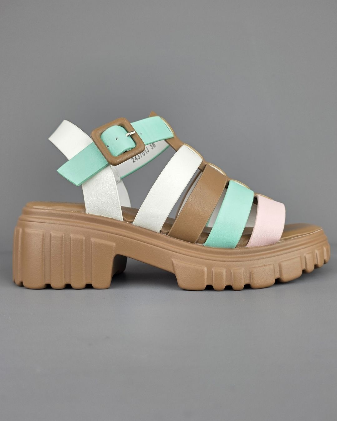 SANDALIA MIOS CAFÉ MULTICOLOR PARA DAMA