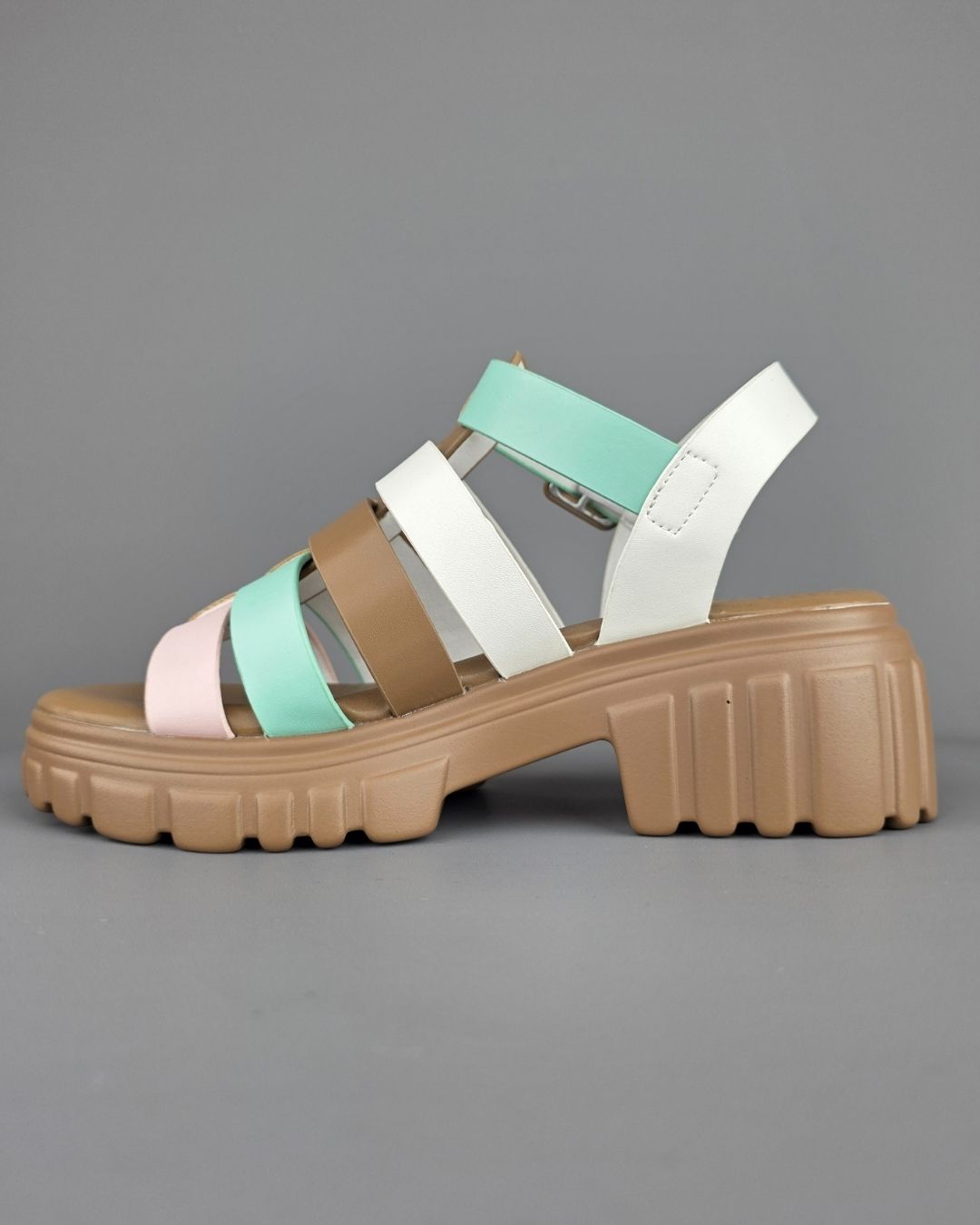 SANDALIA MIOS CAFÉ MULTICOLOR PARA DAMA
