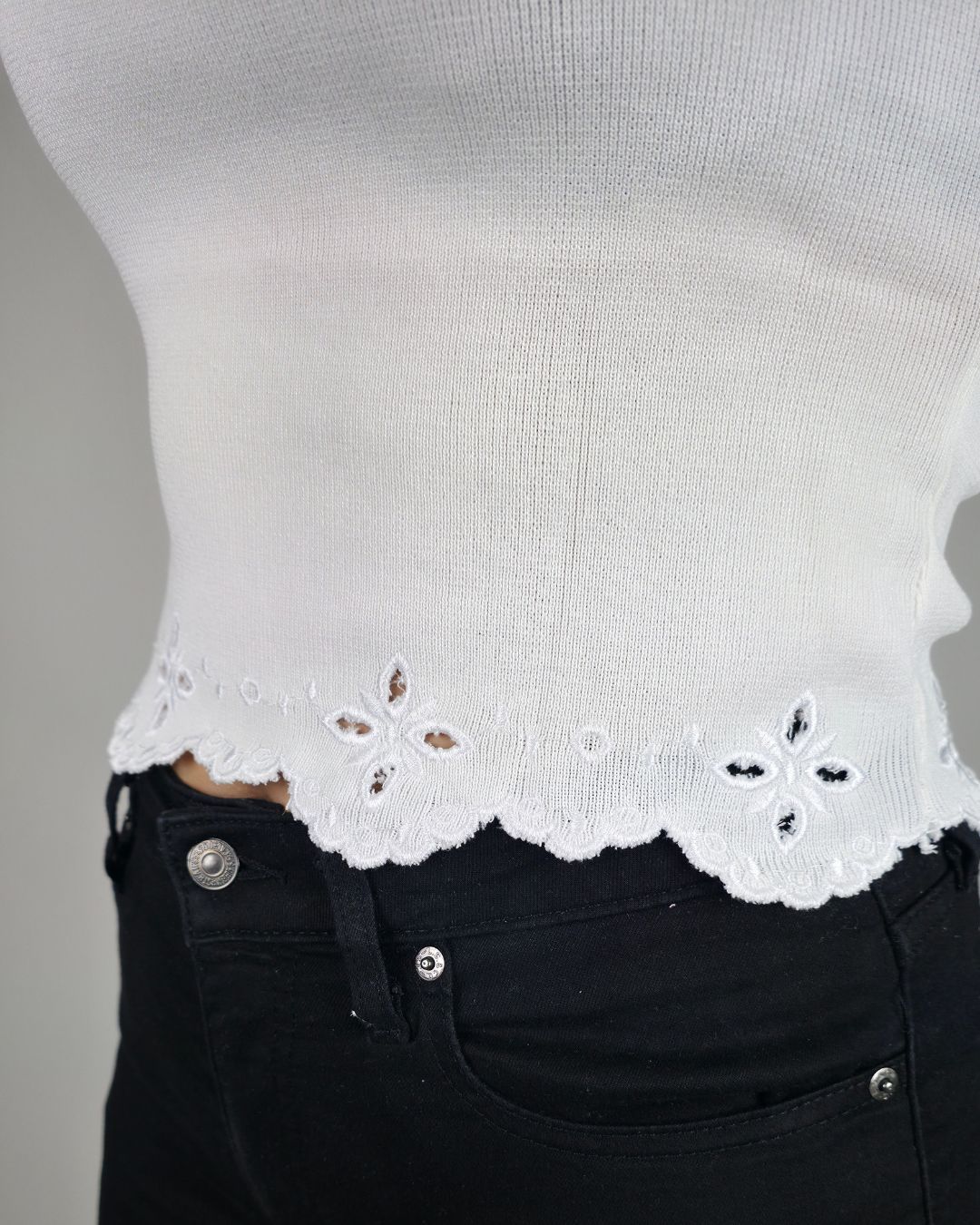 BLUSA BLANCA DE ENCAJE PARA DAMA