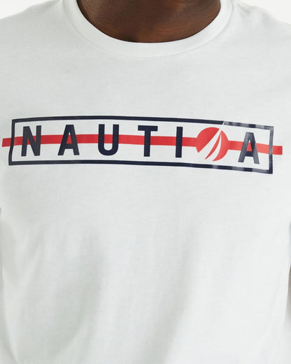 CAMISETA NAUTICA DE CABALLERO BLANCA ESTAMPADA