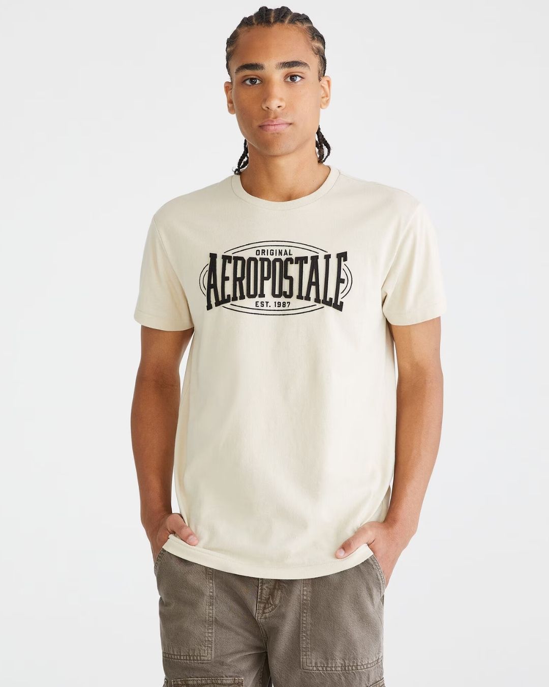 CAMISETA AEROPOSTALE DE CABALLERO BEIGE