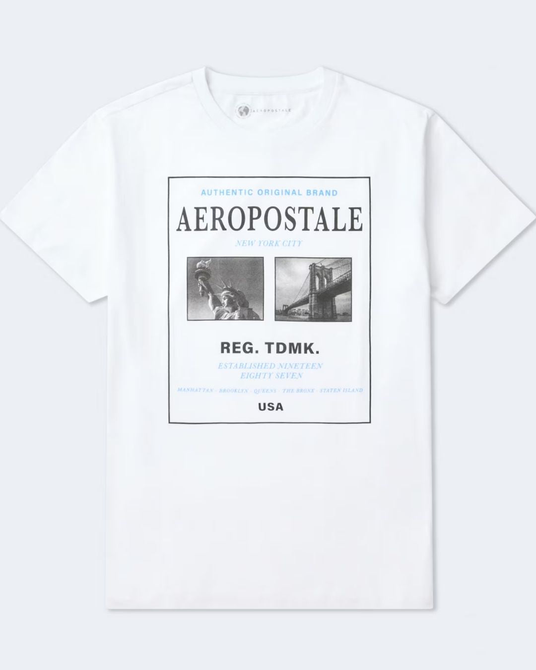 CAMISETA AEROPOSTALE BLANCA PARA CABALLERO