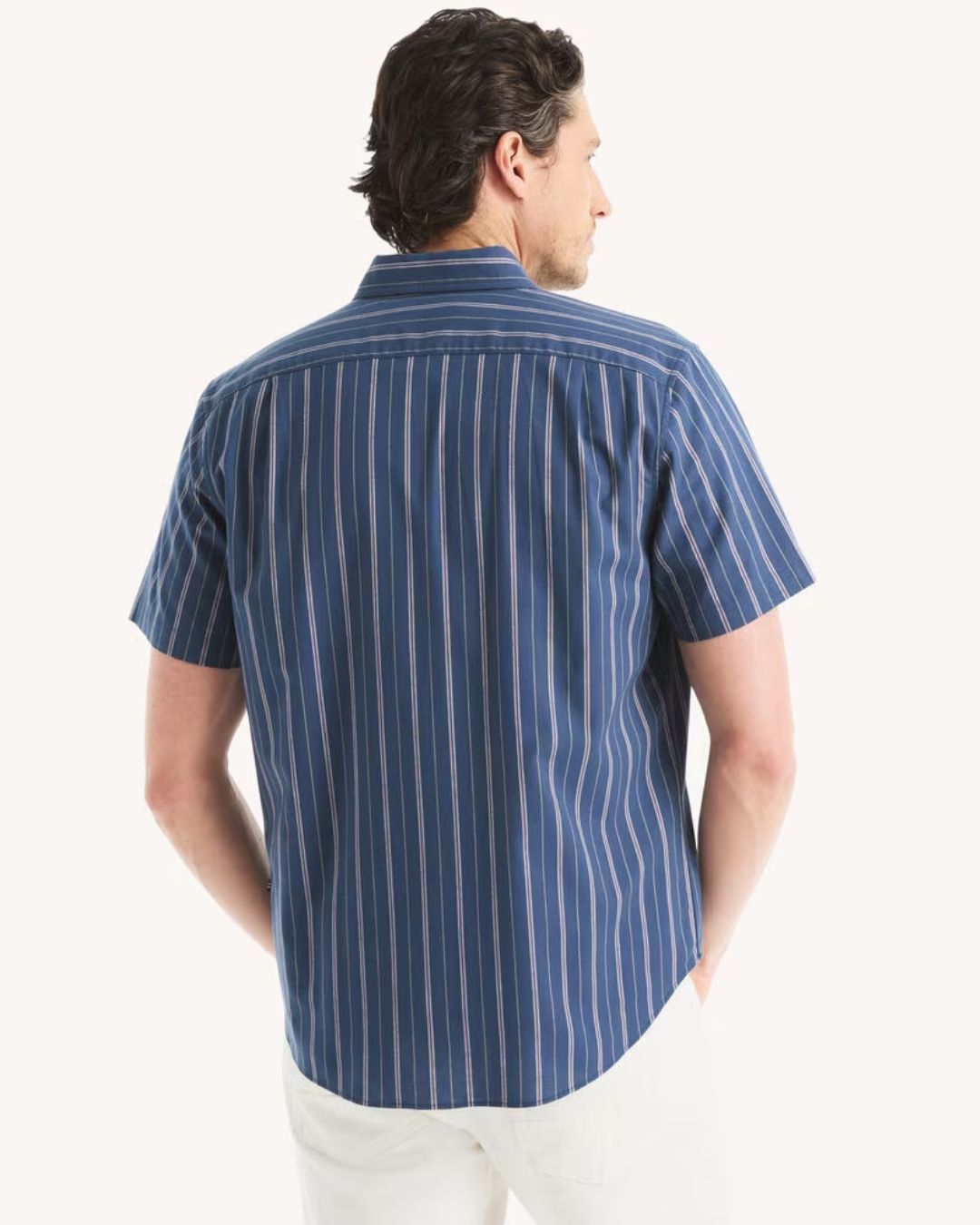 CAMISA NAUTICA AZUL DE RAYAS PARA CABALLERO