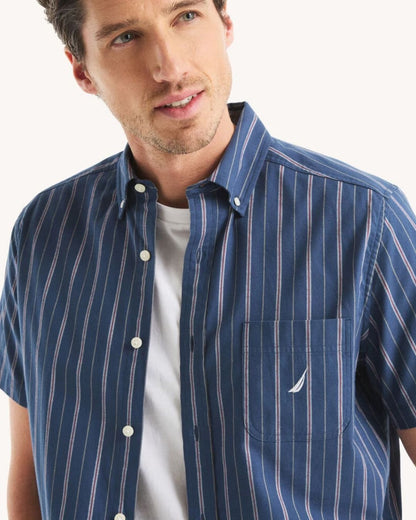 CAMISA NAUTICA AZUL DE RAYAS PARA CABALLERO