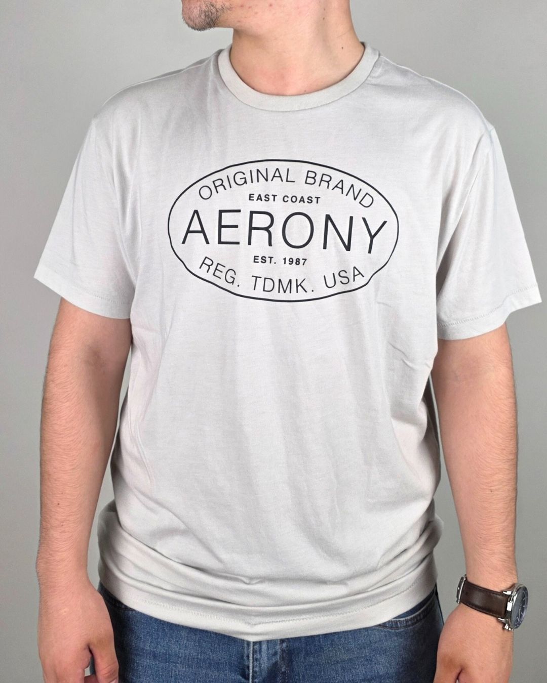 CAMISETA AEROPOSTALE DE CABALLERO GRIS