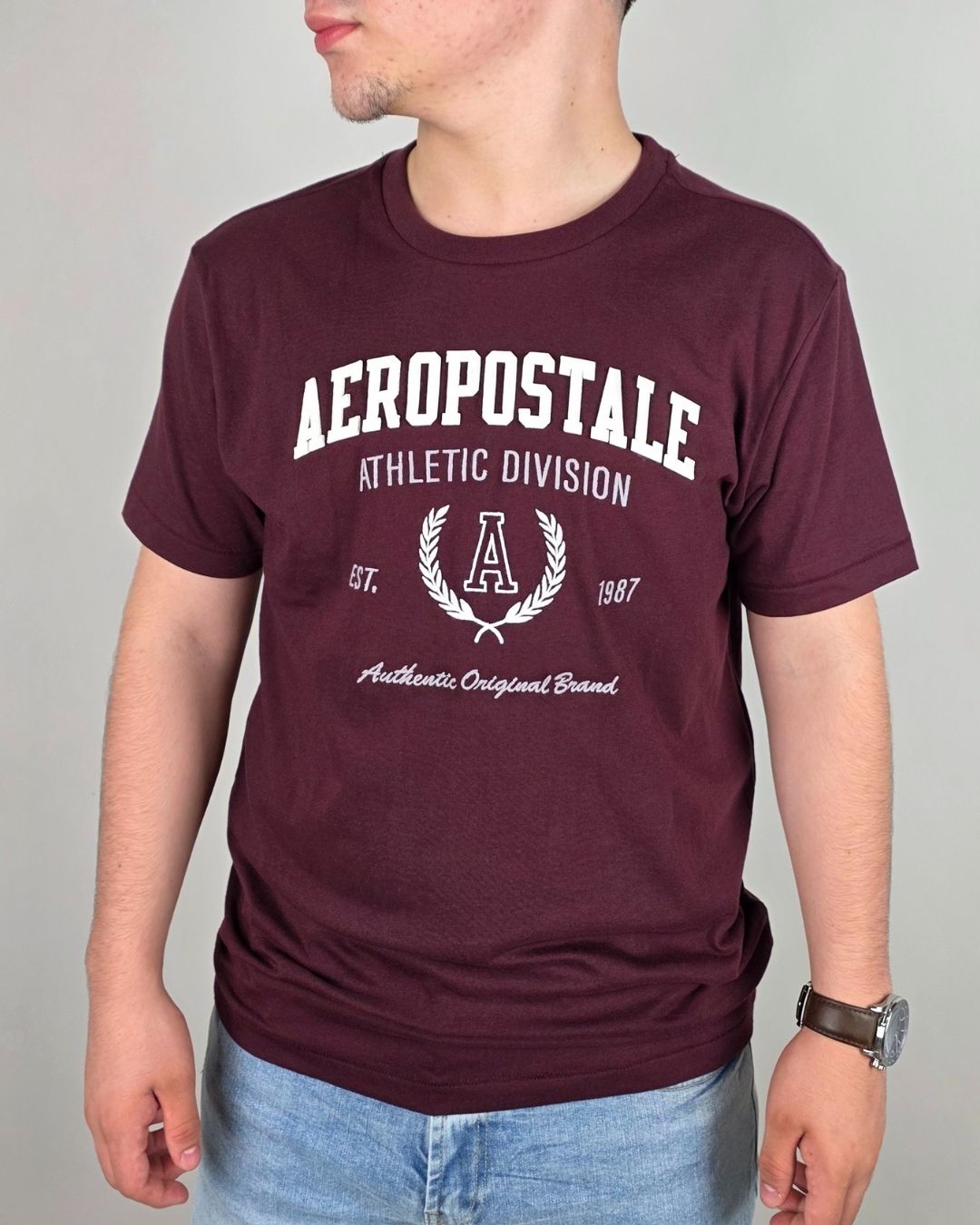 CAMISETA AEROPOSTALE VINO PARA CABALLERO