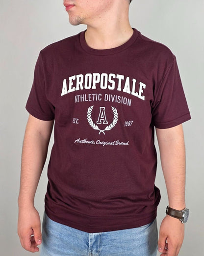 CAMISETA AEROPOSTALE VINO PARA CABALLERO