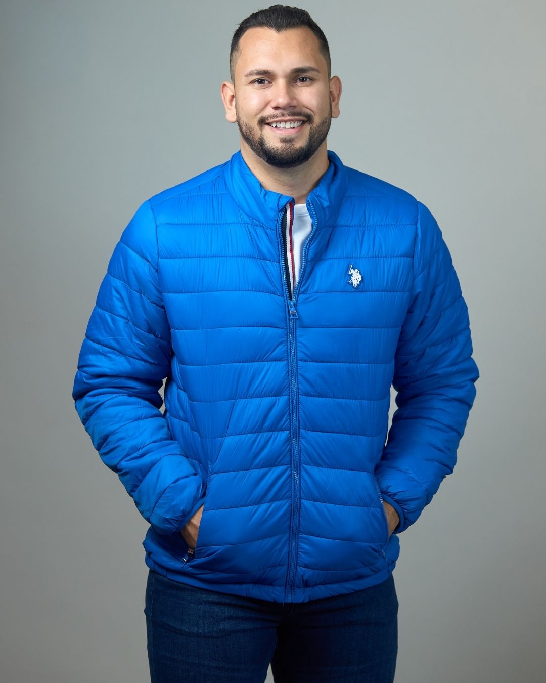 ABRIGO US POLO ASSN AZUL PARA CABALLERO