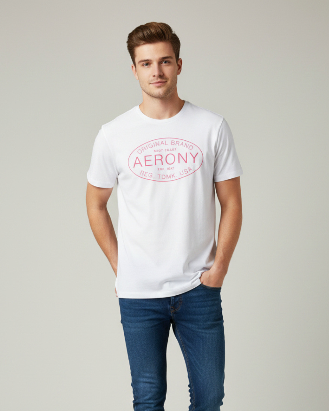 CAMISETA AEROPOSTALE DE CABALLERO BLANCA