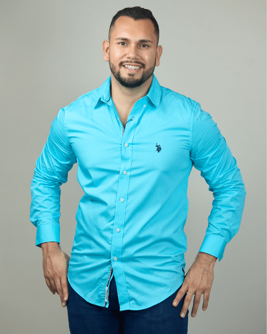 CAMISA US POLO CELESTE