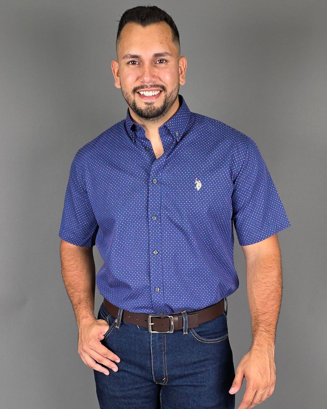 CAMISA US POLO AZUL OSCURO PARA CABALLERO