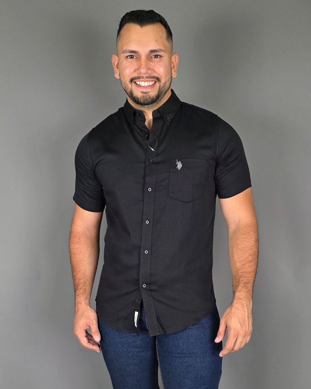CAMISA US POLO NEGRA PARA CABALLERO