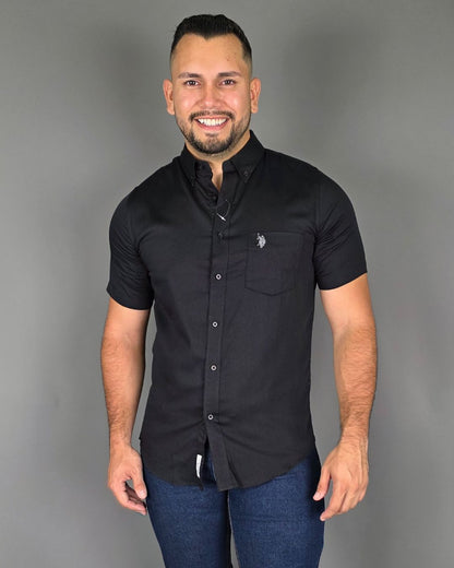 CAMISA US POLO NEGRA PARA CABALLERO