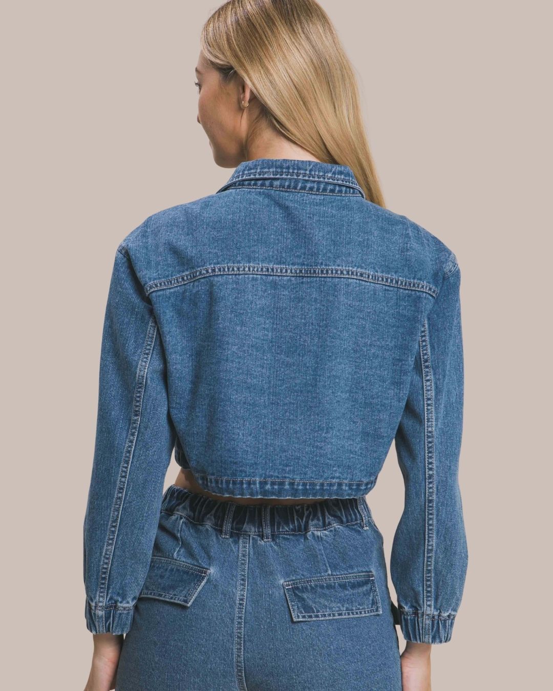JACKET CROP MEZCLILLA LOS ÁNGELES