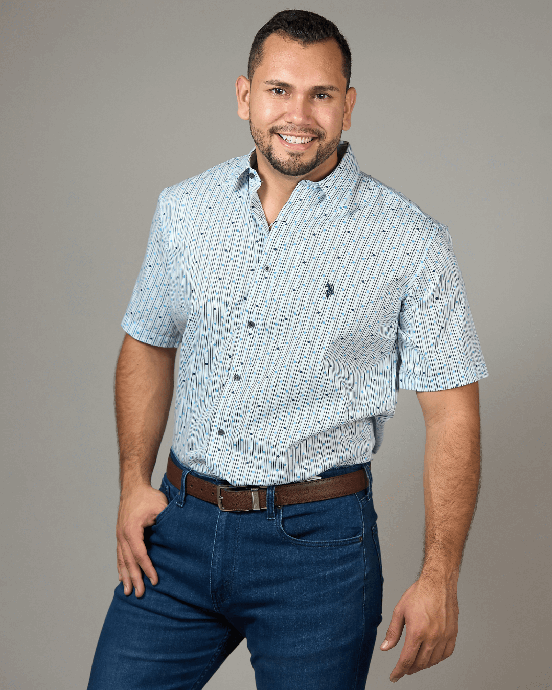 CAMISA US POLO CELESTE