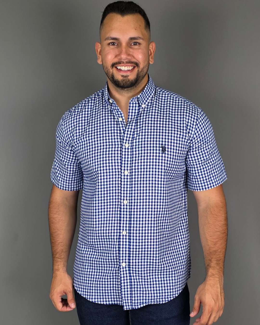 CAMISA U.S. POLO ASSN AZUL PARA CABALLERO