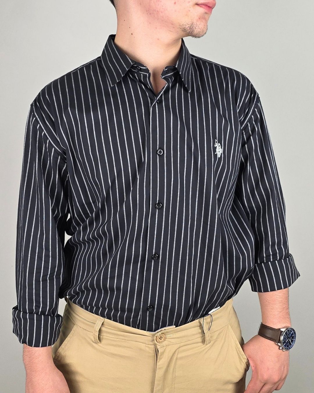 CAMISA US POLO NEGRA PARA CABALLERO
