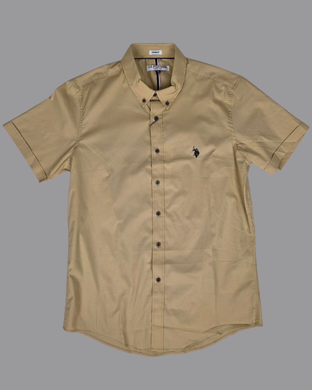 CAMISA US POLO BEIGE CABALLERO