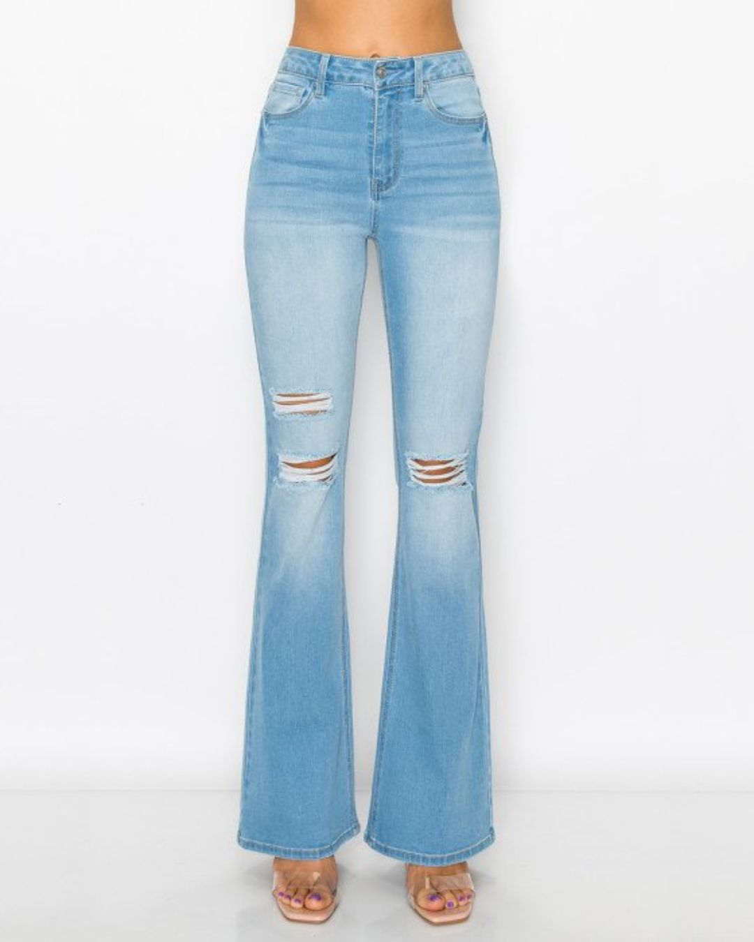 JEANS WAX FLARE CELESTE PARA DAMA