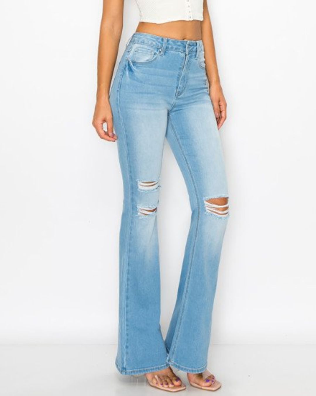 JEANS WAX FLARE CELESTE PARA DAMA