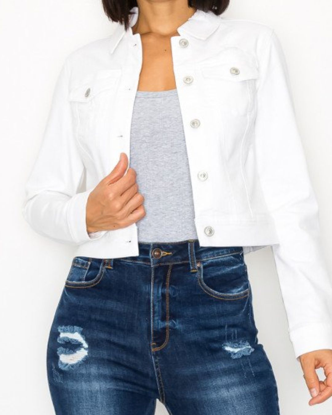JACKET WAX JEAN BLANCA PARA DAMA