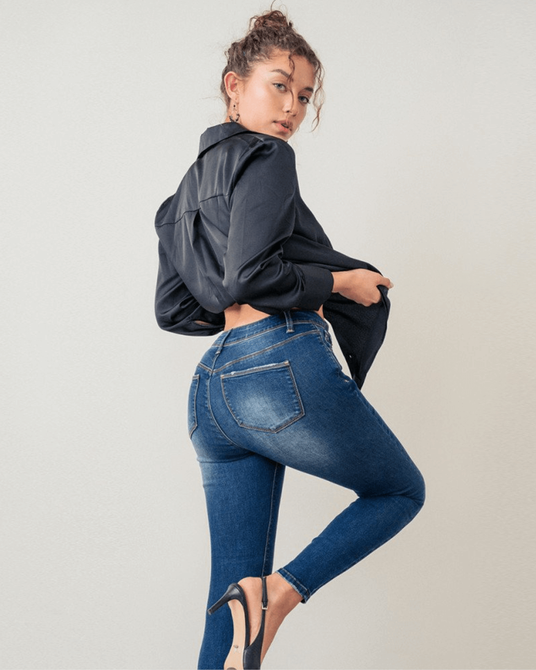 JEANS WAX AZUL OSCURO PARA DAMA