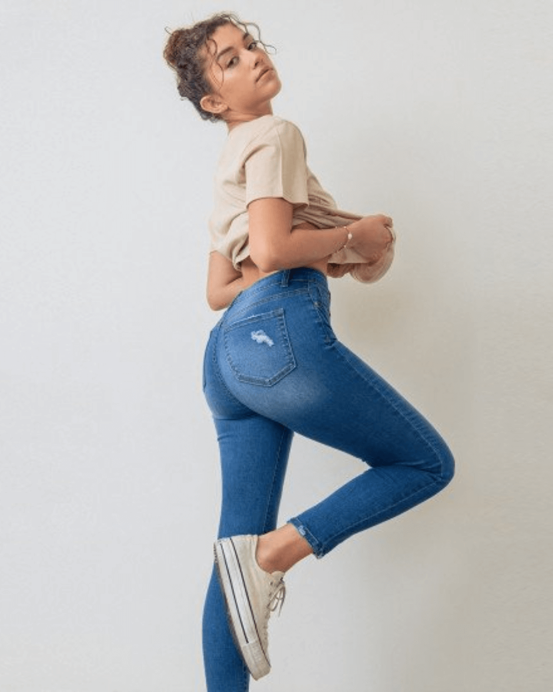 JEANS WAX AZUL MEDIO PARA DAMA