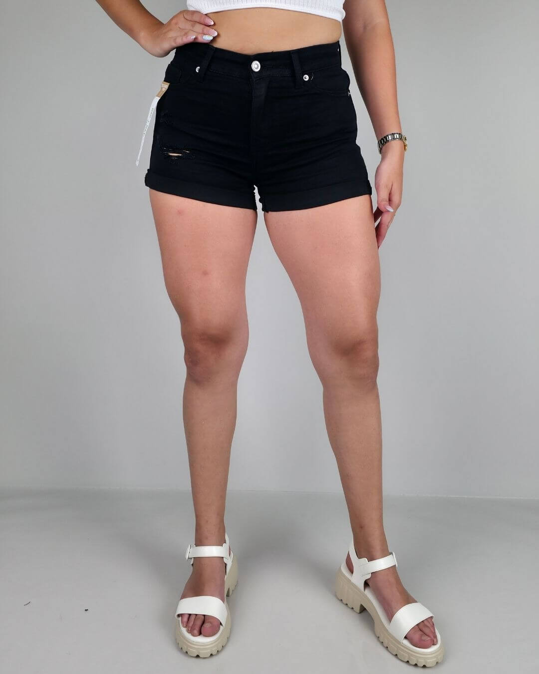 SHORT WAX JEAN NEGRO PARA DAMA